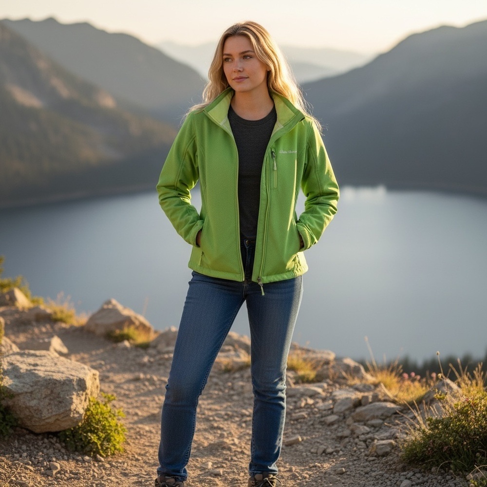 Eddie Bauer Green Windfoil Elite Outdoor Jacket